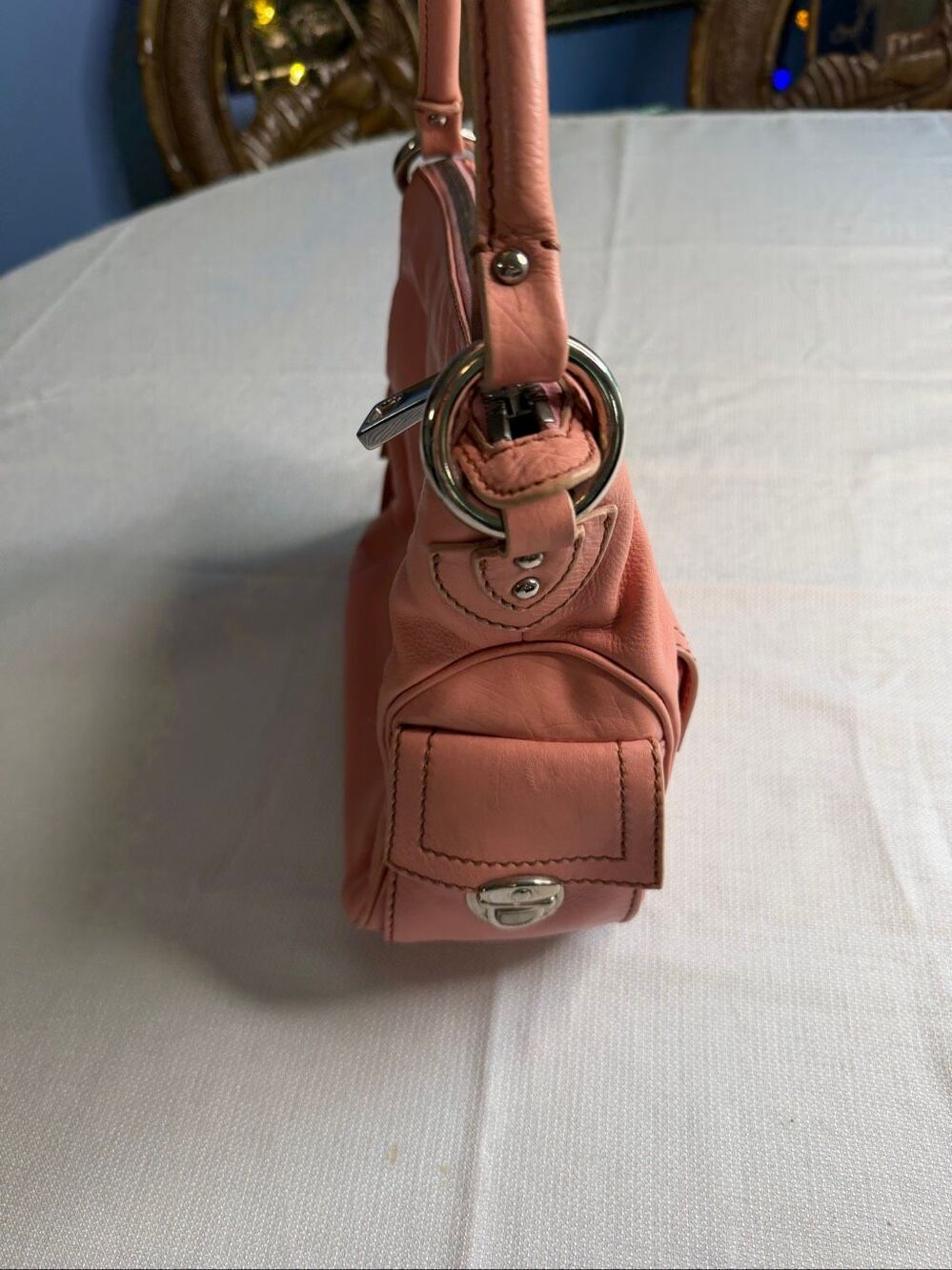 Marc Jacobs Blake Blush Pink Y2K Leather Multi Pocket Hobo Purse Handbag - Picture 6 of 16